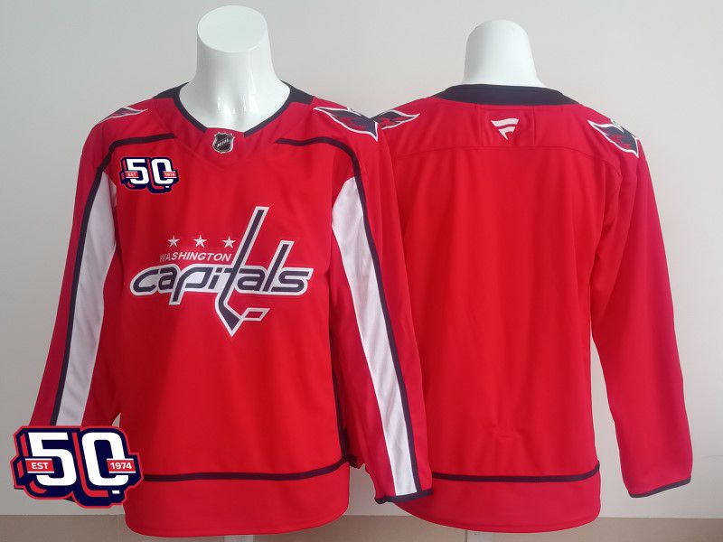 Men 2025 Washington Capitals Blank Red Fanatics Home Premium NHL Jersey style 4->washington capitals->NHL Jersey